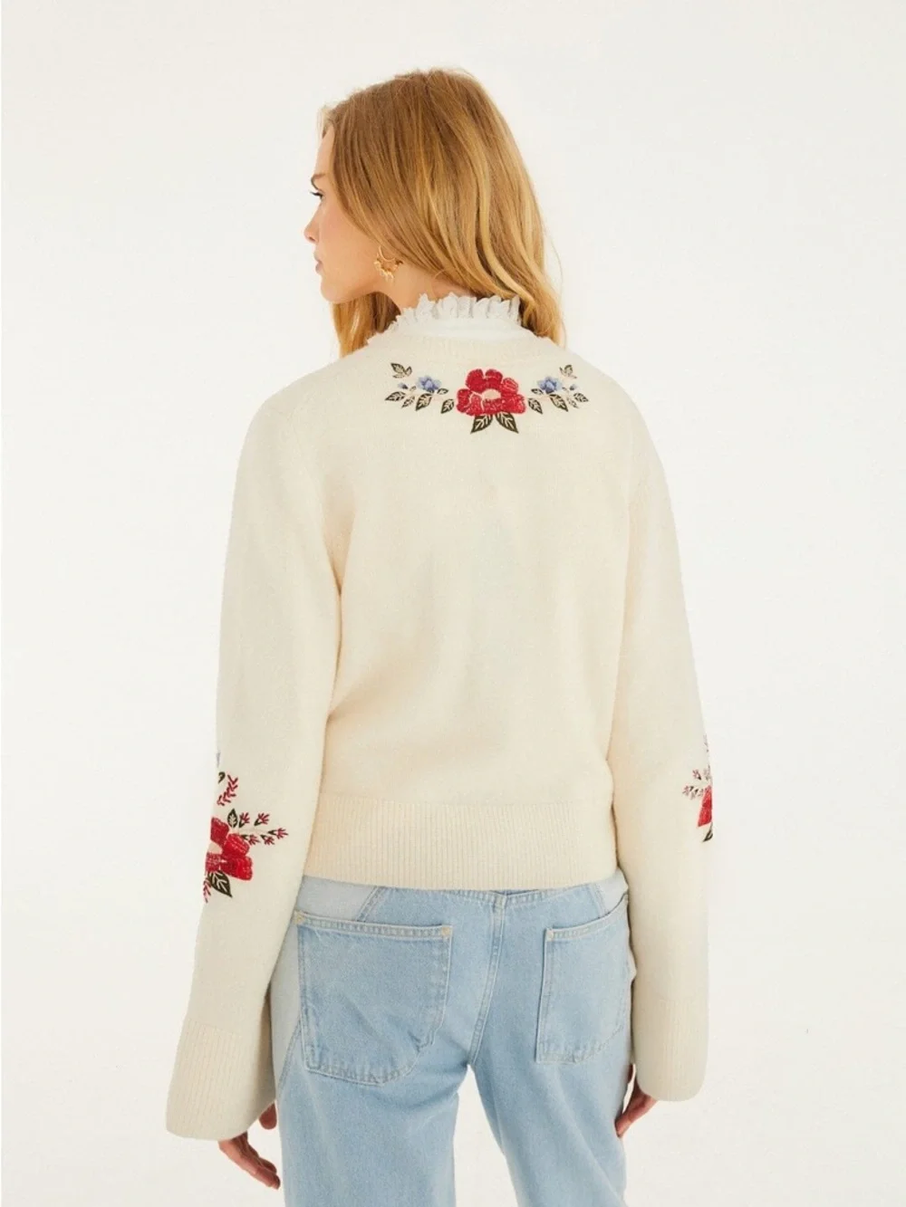 Farm Rio: Cream Embroidered Flowers
Buttoned Knit Cardigan - Picture 2 of 9